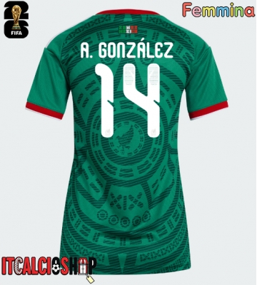 Messico Armando Gonzalez #14 Prima Maglia Femmina Mondiali 2026 Manica Corta